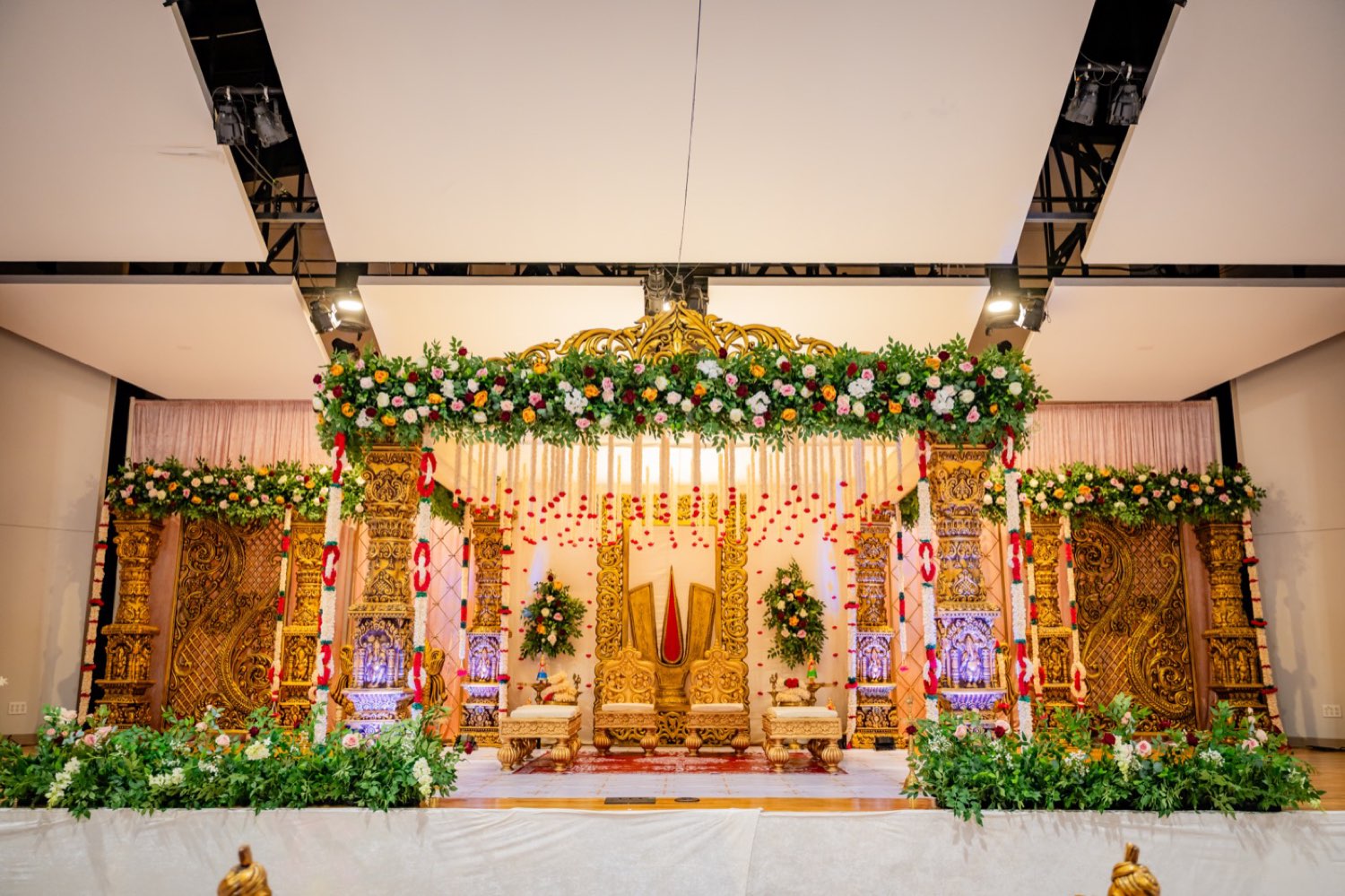 Grand wedding mandap by Ever After Celebrations